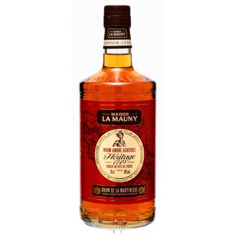 La Mauny Rhum Ambré Heritage 1749 finish Porto 40° 70 cl Martinique