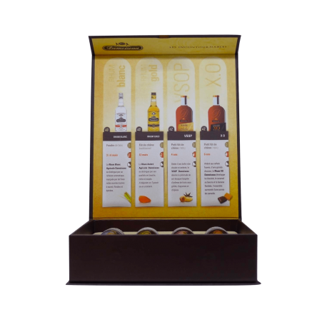 Damoiseau Rhum Coffret 4 olfacteurs X4 cl (Blanc gold vsop xo) Guadeloupe