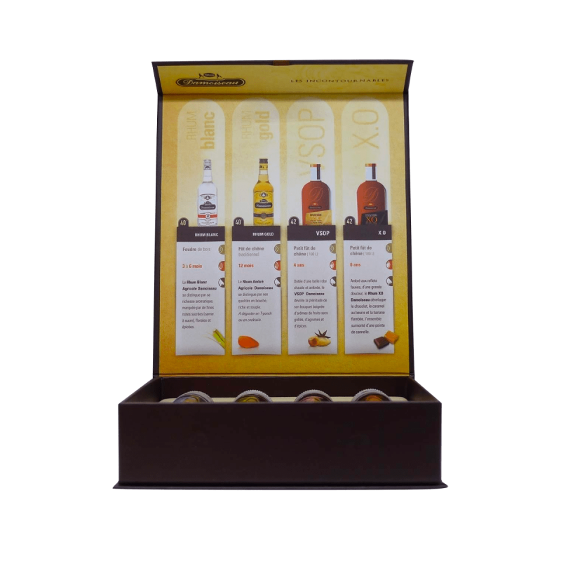 Damoiseau Rhum coffret 4 olfacteurs X4 cl (Blanc Gold VSOP XO