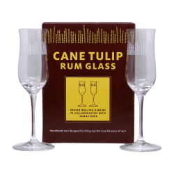 Cane tulip Verres à Rhum Vieux en cristal grave boite de 2