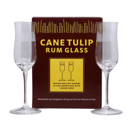 Cane tulip Verres à Rhum Vieux en cristal grave boite de 2