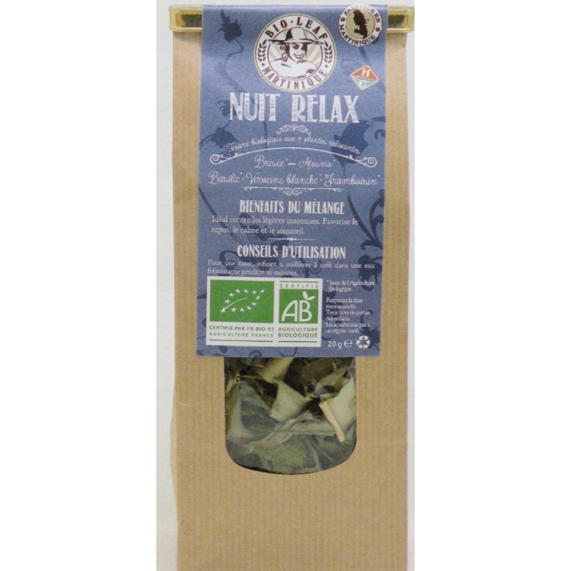 Herboristerie Créole Tisane Bio Nuit Relax vrac sachet 20 g