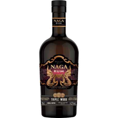 Naga Rum Triple Wood boisson spiritueuse à base de rhum 42,7° 70 cl Indonésie