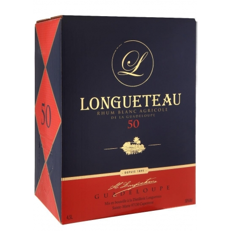 Longueteau Rhum Blanc Bag in Box 50° cubi 3L Guadeloupe