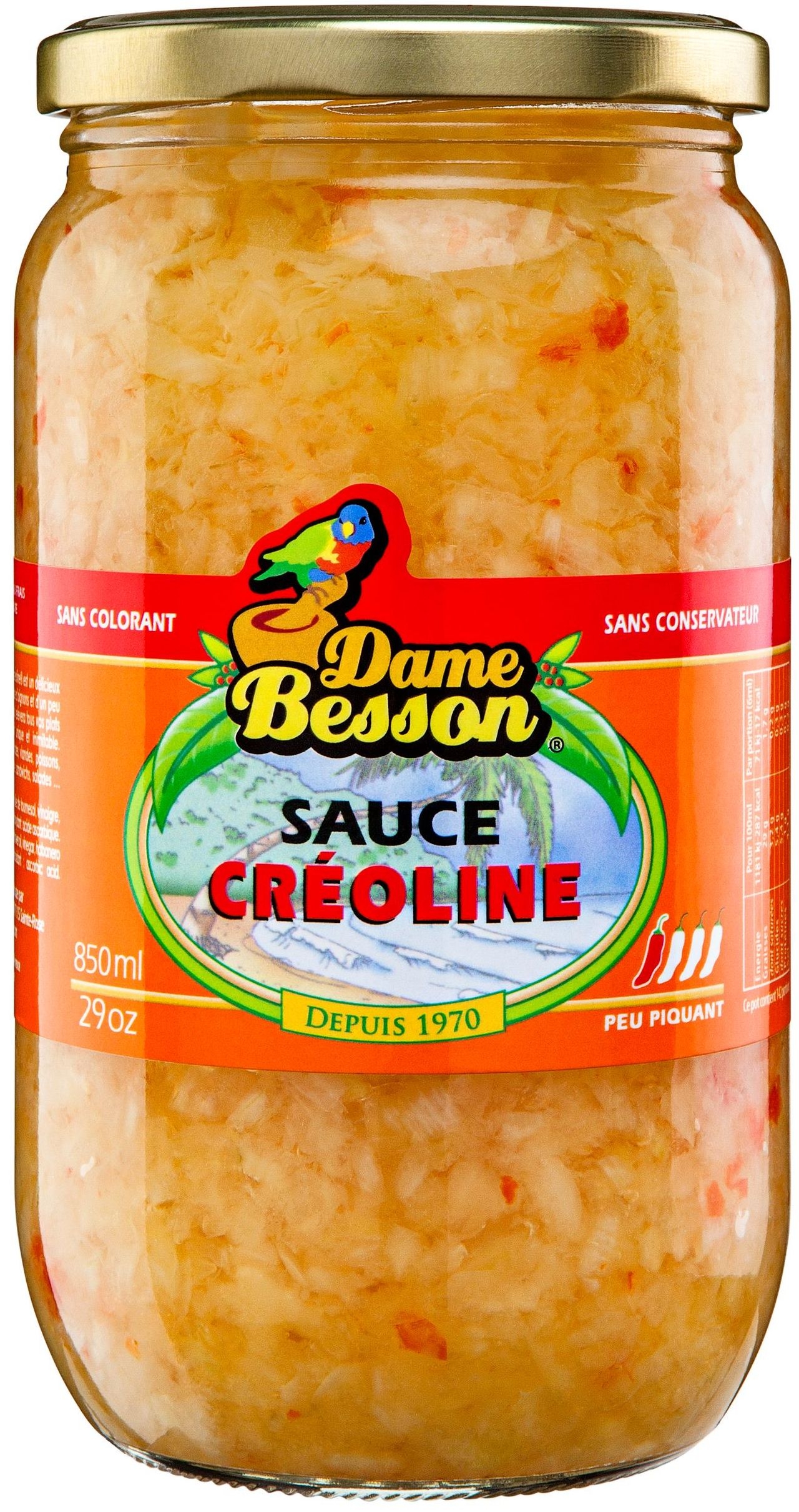Dame Besson Sauce Créoline 850ml / 750g TGM - Christian de Montaguère