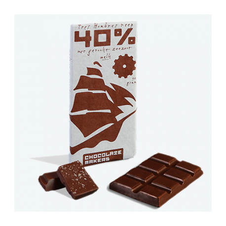 Tres Hombres Chocolat au Lait et Sel Marin Bio 40% tablette 90g