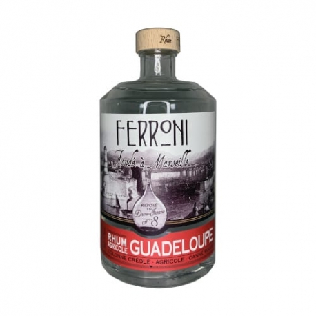 Ferroni Rhum Blanc la Dame Jeanne N° 8 Guadeloupe Canne Rouge 57° 70 cl