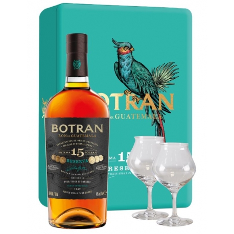 Botran 15 Coffret avec 2 verres 40° Guatemala