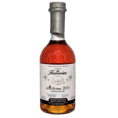 Favorite Rhum Vieux 6 ans Millésime 2015 46° Martinique