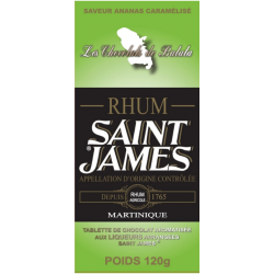 Les Chocolats de Balata Tablette Saint James Chocolat noir 72% Ganache Rhum Ananas caramélisé 120g