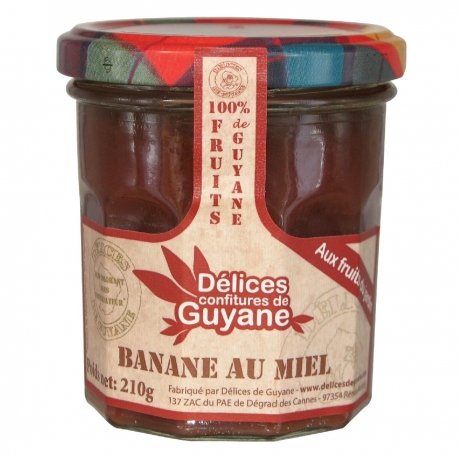 Délices Guyane confiture banane au miel 210 g