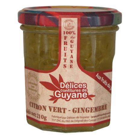 Délices Guyane confiture citron vert gingembre 210 g
