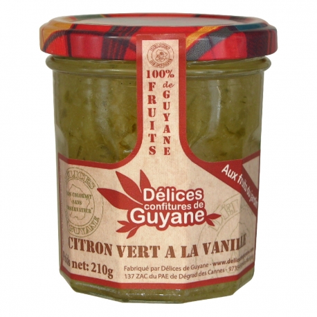 Délices Guyane confiture citron vert vanille 210 g