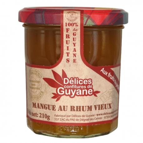 Délices Guyane confiture mangue vieux rhum 210 g
