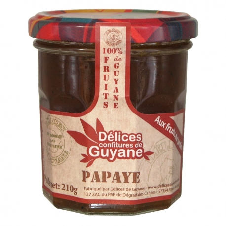 Délices Guyane confiture de papaye 210 g