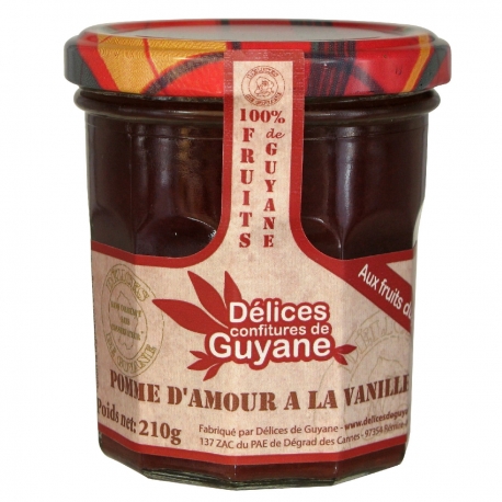 Délices de Guyane Confiture Pomme d'Amour à la Vanille 210 g